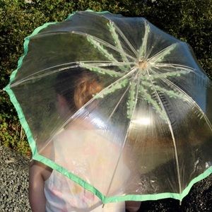 1960s Vintage Clear Plastic Umbrella